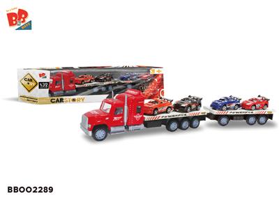 INERTIA TRACTOR 2 FLAT PLATES (CARRYING 4 RACING CARS) - BB002289