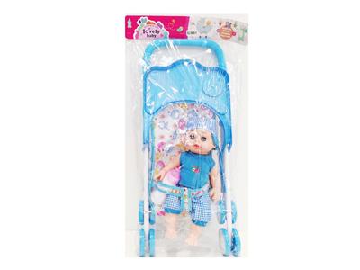 14寸空身男肥童搪胶手（
带IC、喝水尿尿功能）配
推车 - OBL10000158