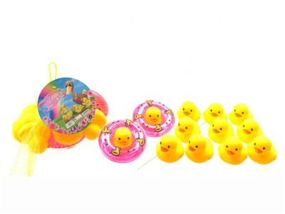 戏水鸭子#8号*12只1pcs配2个鸭子游泳圈 - OBL10006371
