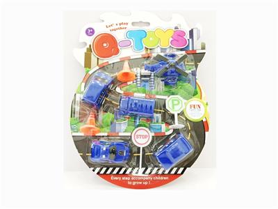 5只庄5.5 CM回力警察车/飞机配2个路障 & 2个路标 - OBL10006549