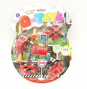 5只庄5.5 CM回力消防车/飞机配2个路障 & 2个路标 - OBL10006550