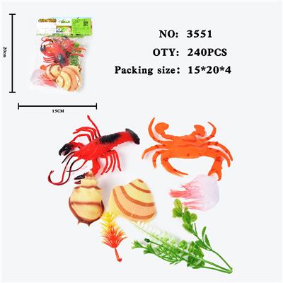 仿真野生动物实心模型玩具儿童玩具亲子互动摆件6只海洋套装 - OBL10009389