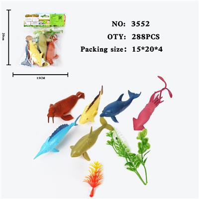 仿真野生动物实心模型玩具儿童玩具亲子互动摆件6只海洋套装 - OBL10009390