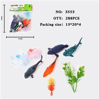 仿真野生动物实心模型玩具儿童玩具亲子互动摆件6只海洋套装 - OBL10009391