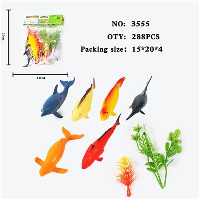 仿真野生动物实心模型玩具儿童玩具亲子互动摆件6只海洋套装 - OBL10009393