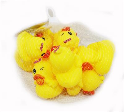 洗澡戏水小黄鸭发声小鸭子玩具游泳池浴室鸭仔（花）（带哨子） - OBL10009405