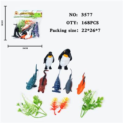 仿真野生动物实心模型玩具儿童玩具亲子互动摆件8只海洋套装 - OBL10009414