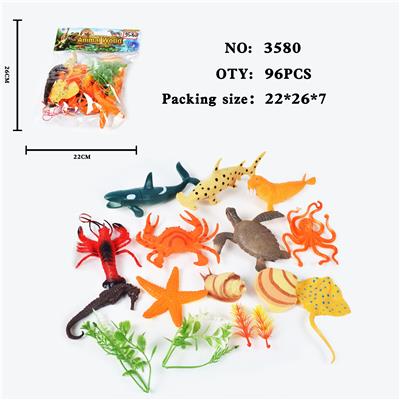 仿真野生动物实心模型玩具儿童玩具亲子互动摆件12只海洋套装 - OBL10009417