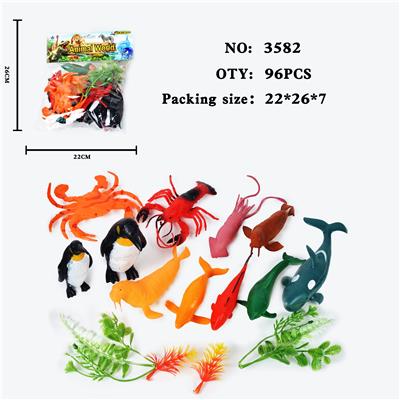 仿真野生动物实心模型玩具儿童玩具亲子互动摆件11只海洋套装 - OBL10009419