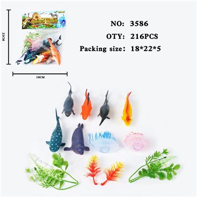 仿真野生动物实心模型玩具儿童玩具亲子互动摆件8只海洋套装 - OBL10009423