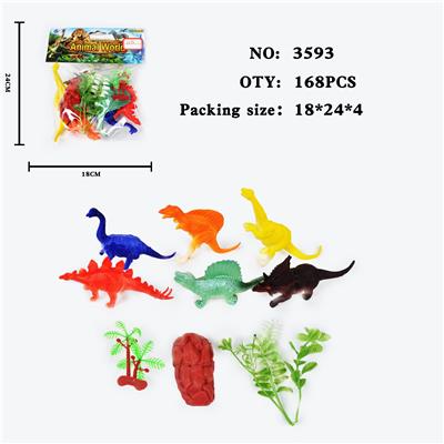 仿真野生动物实心模型玩具儿童玩具亲子互动摆件6只装恐龙 - OBL10009427