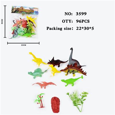 仿真野生动物实心模型玩具儿童玩具亲子互动摆件8只装恐龙 - OBL10009433