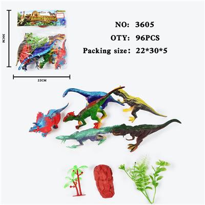 仿真野生动物实心模型玩具儿童玩具亲子互动摆件6只装恐龙 - OBL10009439