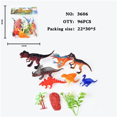 仿真野生动物实心模型玩具儿童玩具亲子互动摆件7只装恐龙 - OBL10009440