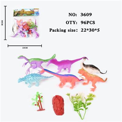 仿真野生动物实心模型玩具儿童玩具亲子互动摆件6只装恐龙 - OBL10009443