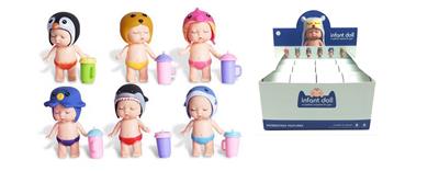 3.5寸可爱睡娃公仔带功能喝水拉尿12PC - OBL10012391