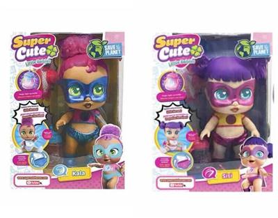 16寸搪胶带七彩灯光音乐fangeek super cute超级英雄可爱宝宝带奶瓶带梳子和镜子。DC宝宝带吸水喷水功能 - OBL10012867