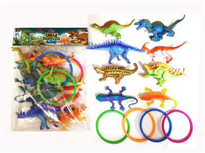 套圈PVC恐龙蜥蜴套装（12PCS） - OBL10021694