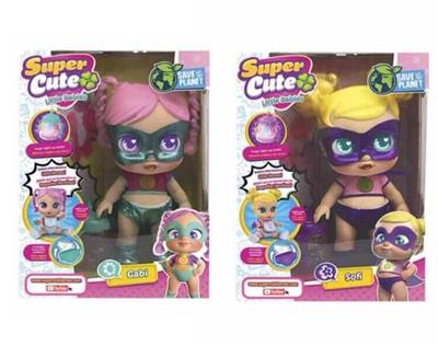 高档16寸搪胶带七彩灯光音乐fangeek super cute超级英雄可爱宝宝带奶瓶带梳子和镜子。DC宝宝带吸水喷水功能 - OBL10022716