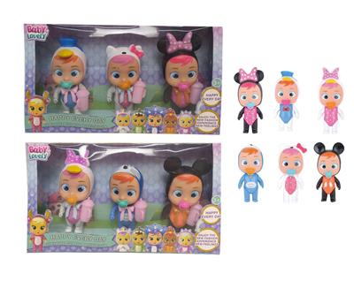 5寸.52款混装实身会流眼泪哭泣娃娃带七彩灯光带四声IC（3只装） - OBL10022934