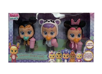 5.5寸实身会流眼泪哭泣娃娃（3只装） - OBL10022939