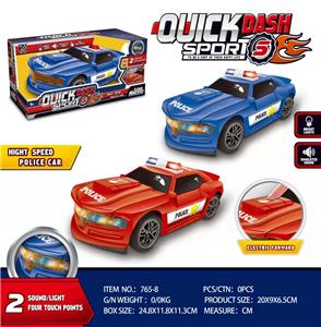 触摸电动警车/红，蓝2色混装（包电3*AA) - OBL10023198