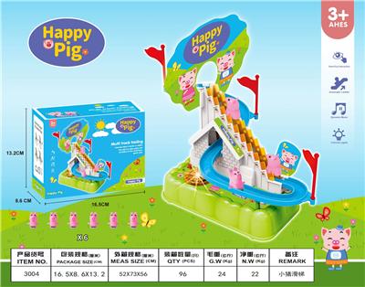 小猪子爬楼梯电动滑行轨道声光小粉猪儿童益智玩具

6只小猪爬楼梯灯光音乐（不包电） - OBL10023600