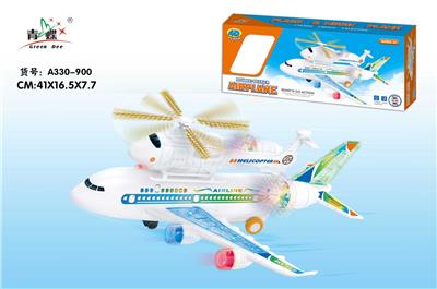 双层音乐灯光万向直升大客机 - OBL10025443