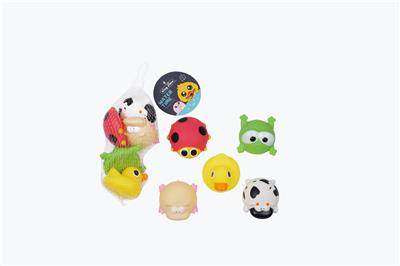 网袋5只装（网袋吊卡5只装喷水动物（大眼蛙、可达鸭、趴趴猪、红瓢虫、奶牛） - OBL10028876