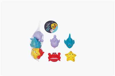 网袋4只装（T海豚，T螃蟹,T黄海星，T鲨鱼） - OBL10028884