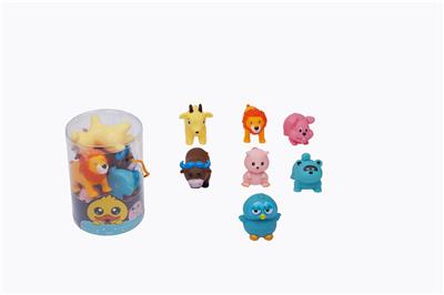 pvc圆通7只装（梅花鹿，狮子，兔子，黄牛，松鼠，小熊，猫头鹰） - OBL10028908