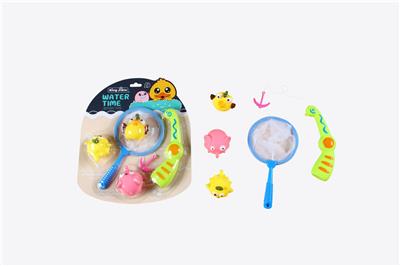 吸板3只装+钓鱼竿+蓝色网捞（愤怒黄鸟、粉圆象、皇冠刺豚） - OBL10028927