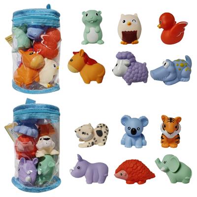 PVC圆筒收纳袋6只浴室动物 - OBL10029222