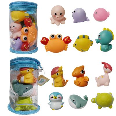 PVC圆筒收纳袋6只浴室动物 - OBL10029223