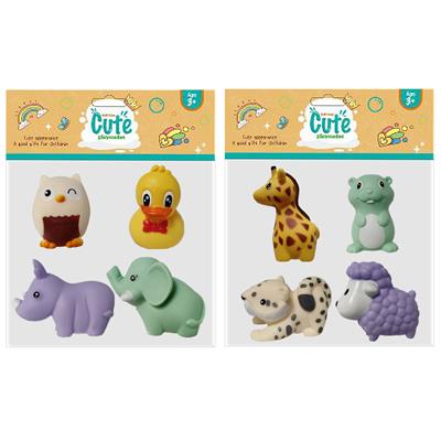 PVC卡头袋4只浴室动物 - OBL10029229