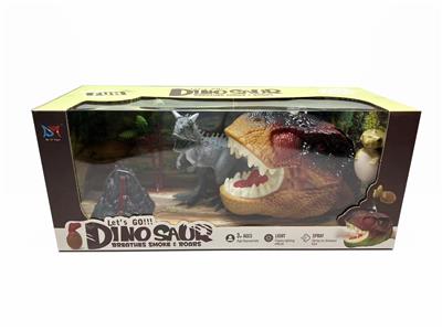 霸王龙头灯光音乐带喷雾+1只喷水小恐龙+小恐龙 - OBL10032909