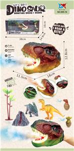 霸王龙头灯光音乐带喷雾+1只喷水小恐龙+小恐龙 - OBL10032911