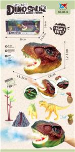 霸王龙头灯光音乐带喷雾+1只喷水小恐龙+恐龙 - OBL10032913