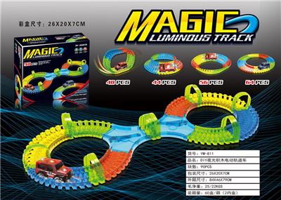 DIY夜光积木电动轨道车（带灯光） - OBL10033382