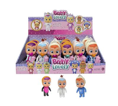 5.5寸实身哭泣娃娃带流眼泪功能带奶瓶，奶嘴，领巾。6款24PC混装 - OBL10037778