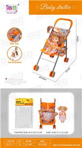 婴儿遮阳手推车（铁）+公仔 - OBL10039705