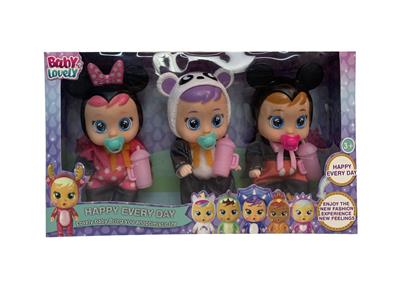 6.5寸实身会流眼泪哭泣娃娃（3只装） - OBL10044455