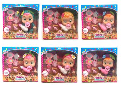 最新款14寸搪胶哭泣娃娃带四声音乐cry Babies-Tutti Fritti水果系列带流眼泪功能，带吸水奶瓶，带奶嘴  带吸塑配件 - OBL10044482