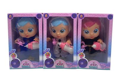第7代14寸搪胶秋叶和钻石冰雪妹和雪宝哭泣娃娃带四声音乐cry Babies-Tutti Fritti带流眼泪功能，带吸水奶瓶，带奶嘴  3款女孩毛绒布料版哭泣娃娃混装 - OBL10044927