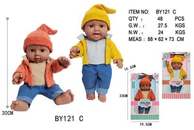12寸全身搪胶黑人娃娃           (肥童baby doll)       站姿 2款混装 - OBL10053097