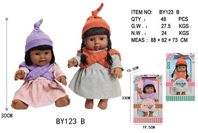 12寸全身搪胶带头发黑人娃娃           (肥童baby doll)       站姿 2款混装 - OBL10053112