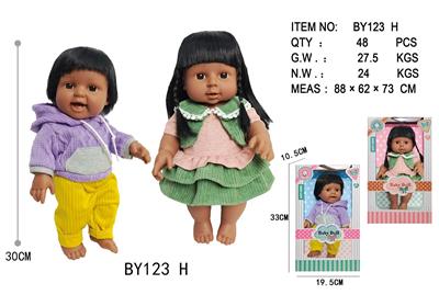12寸全身搪胶带头发黑人娃娃           (肥童baby doll)       站姿 2款混装 - OBL10053118