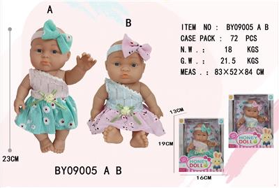 9寸全身搪胶娃娃      (肥童baby doll)       坐姿混装 - OBL10053176