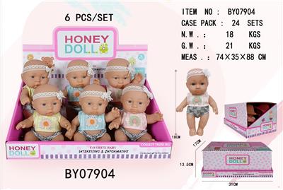 7寸全身搪胶娃娃     (肥童baby doll)        6只展示盒包装 - OBL10053210