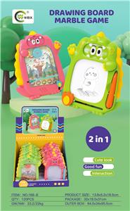趣味2合1轨道弹珠游戏 +恐龙画板（12PCS） - OBL10062868